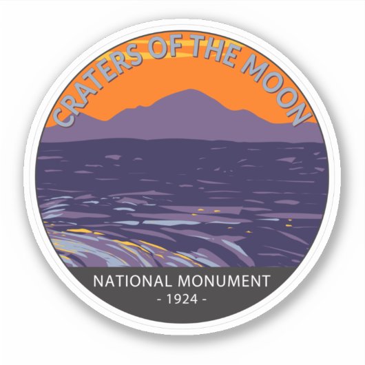 Kraters van het Nationale Monument van Moon Idaho Sticker (Voorkant)