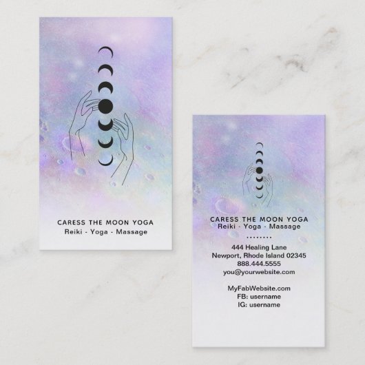 *~* Kraters van Moon Phases + Healing Hands Visitekaartje (Voorkant / Achterkant)