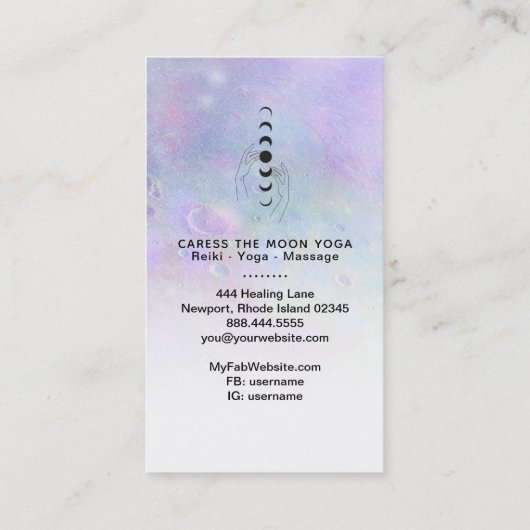 *~* Kraters van Moon Phases + Healing Hands Visitekaartje (Achterkant)
