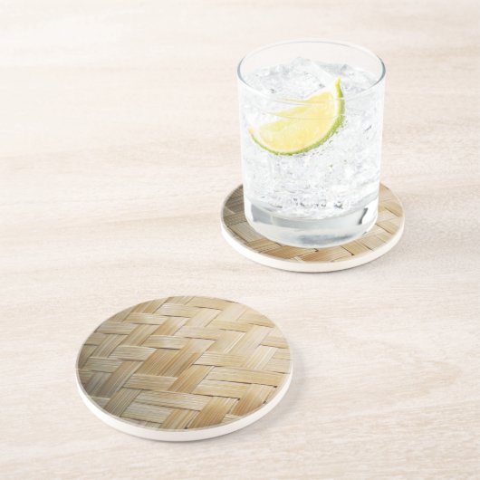 Kratip Thai Lao Isan Bamboe Rijst Mandje Zandsteen Onderzetter (Zijkant)