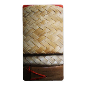 Kratip Thai Lao Isan Bamboo Rice Basket Etiket