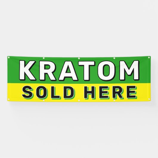 Kratom verkocht hier rookwinkel apotheek spandoek (Horizontaal)