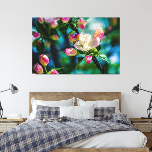 Krattenbloemen en -knoppen canvas afdruk (Insitu (Slaapkamer))