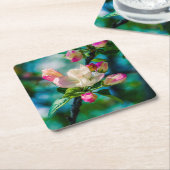 Krattenbloemen en -knoppen kartonnen onderzetters (Schuin)