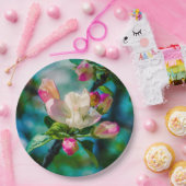 Krattenbloemen en -knoppen papieren bordje (Feest)