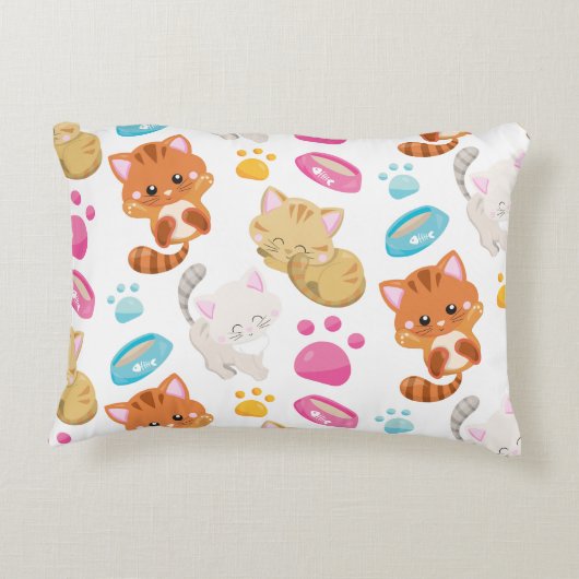 Krattenpatroon, stutten, Kat, Kittens, poten Accent Kussen (Achterkant)