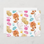 Krattenpatroon, stutten, Kat, Kittens, poten Briefkaart (Voorkant / Achterkant)