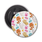 Krattenpatroon, stutten, Kat, Kittens, poten Button Flesopener (Voorkant)