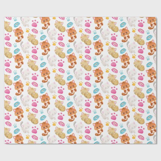 Krattenpatroon, stutten, Kat, Kittens, poten Cadeaupapier (Vlak)