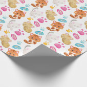 Krattenpatroon, stutten, Kat, Kittens, poten Cadeaupapier (Hoek)