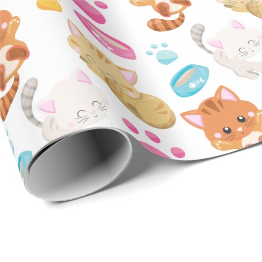 Krattenpatroon, stutten, Kat, Kittens, poten Cadeaupapier (Rol Hoek)