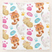 Krattenpatroon, stutten, Kat, Kittens, poten Glazen Onderzetter (Voorkant)