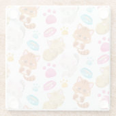 Krattenpatroon, stutten, Kat, Kittens, poten Glazen Onderzetter (Achterkant)