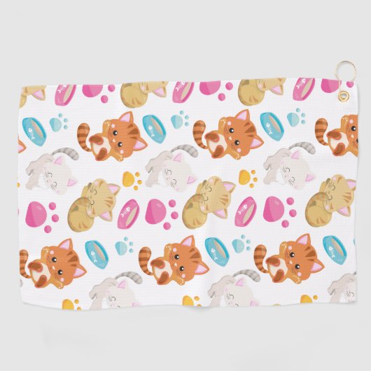 Krattenpatroon, stutten, Kat, Kittens, poten Golfhanddoek (Horizontaal)