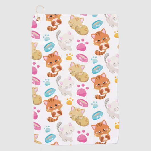 Krattenpatroon, stutten, Kat, Kittens, poten Golfhanddoek (Voorkant)
