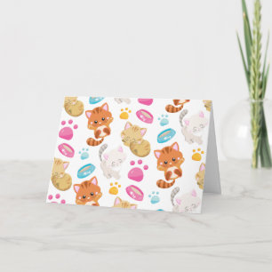 Krattenpatroon, stutten, Kat, Kittens, poten Kaart