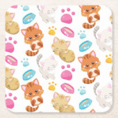Krattenpatroon, stutten, Kat, Kittens, poten Kartonnen Onderzetters (Voorkant)