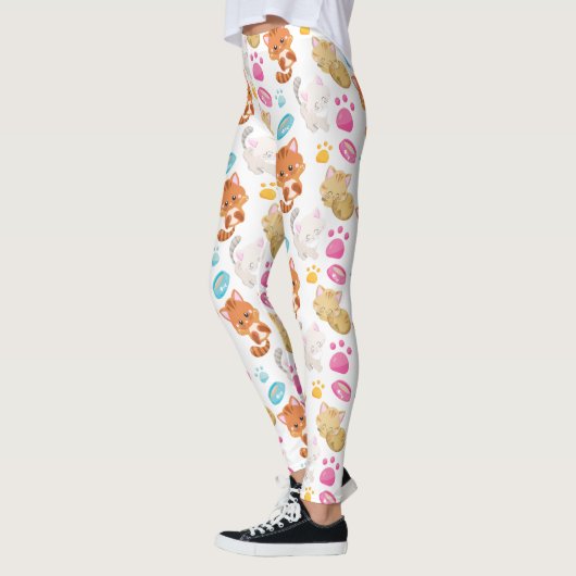 Krattenpatroon, stutten, Kat, Kittens, poten Leggings (Links)