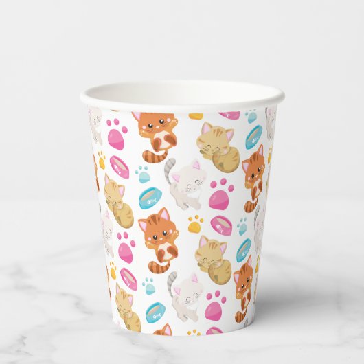 Krattenpatroon, stutten, Kat, Kittens, poten Papieren Bekers (Achterkant)