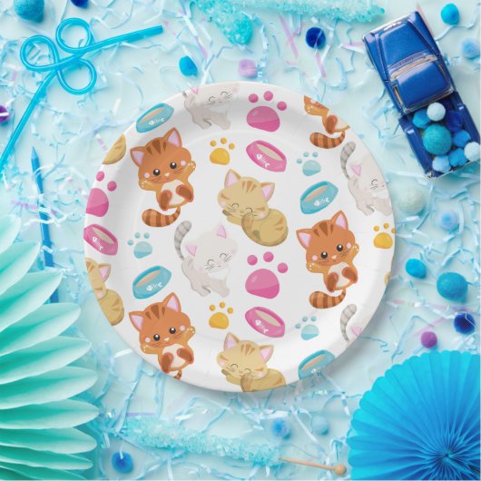 Krattenpatroon, stutten, Kat, Kittens, poten Papieren Bordje (Feest)