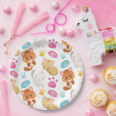 Krattenpatroon, stutten, Kat, Kittens, poten Papieren Bordje (Feest)