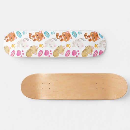 Krattenpatroon, stutten, Kat, Kittens, poten Persoonlijk Skateboard (Horizontaal)