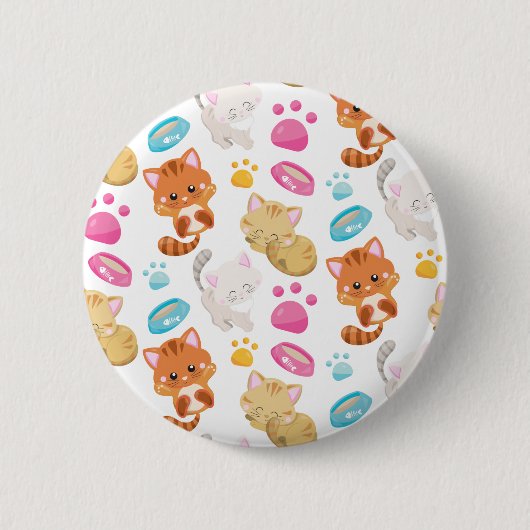 Krattenpatroon, stutten, Kat, Kittens, poten Ronde Button 5,7 Cm (Voorkant)