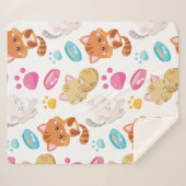 Krattenpatroon, stutten, Kat, Kittens, poten Sherpa Deken (Voorkant (horizontaal))