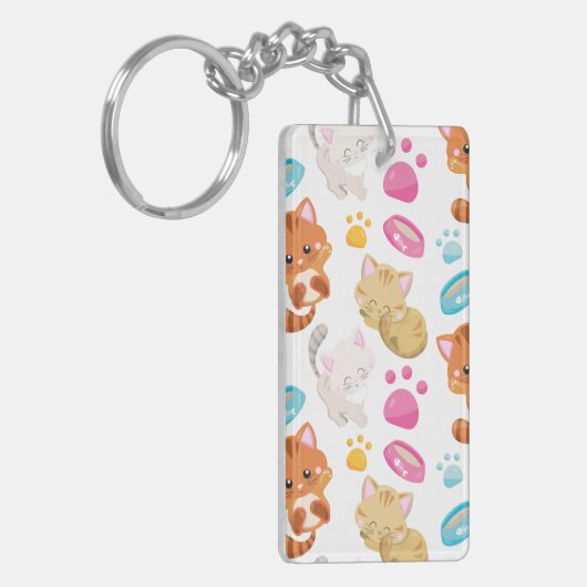 Krattenpatroon, stutten, Kat, Kittens, poten Sleutelhanger (Voorkant Links)