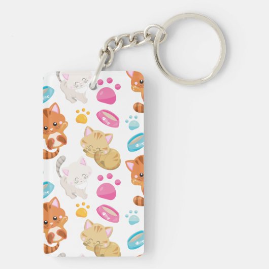 Krattenpatroon, stutten, Kat, Kittens, poten Sleutelhanger (achterkant)