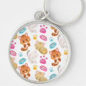 Krattenpatroon, stutten, Kat, Kittens, poten Sleutelhanger (Voorkant)