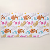 Krattenpatroon, stutten, Kat, Kittens, poten Strandlaken (Voorkant)