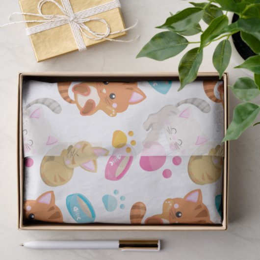 Krattenpatroon, stutten, Kat, Kittens, poten Tissuepapier (Geschenk)