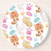 Krattenpatroon, stutten, Kat, Kittens, poten Zandsteen Onderzetter (Voorkant)