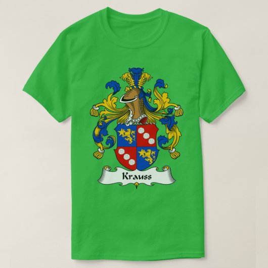 Krauss Coat of Arms Family Crest T-shirt (Design voorkant)