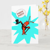 Krauwvis / Kreeft in Tuxedo Party Verjaardag (blau Kaart (Gele Bloem)