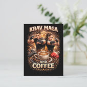 Krav Maga and Coffee Briefkaart (Staand voorkant)