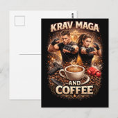 Krav Maga and Coffee Briefkaart (Voorkant / Achterkant)