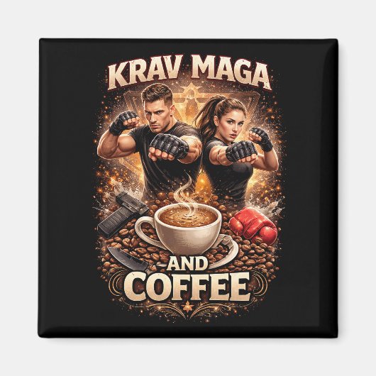 Krav Maga and Coffee Magneet (Voorkant)