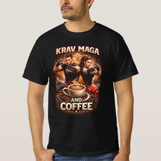 Krav Maga and Coffee T-shirt (Voorkant)