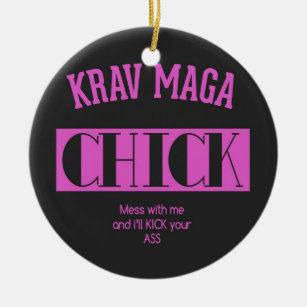 Krav Maga Chick - Mess met me Keramisch Ornament