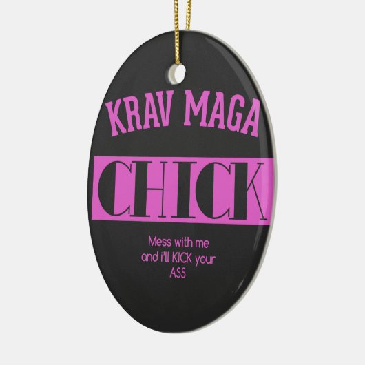 Krav Maga Chick - Mess met me Keramisch Ornament (Links)