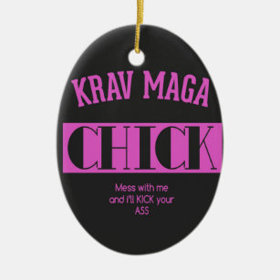 Krav Maga Chick - Mess met me Keramisch Ornament