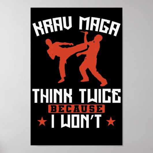 Krav Maga Denk tweemaal omdat ik niet sport Poster (Voorkant)