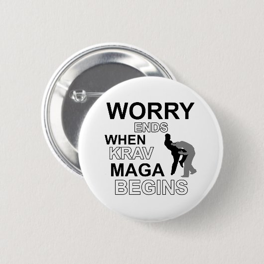 Krav maga Design Ronde Button 5,7 Cm (Voorkant /achterkant)