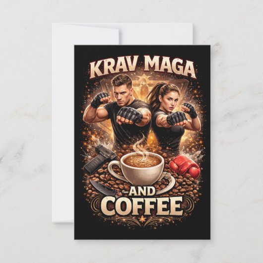Krav Maga en koffie Bedankkaart (Voorkant)
