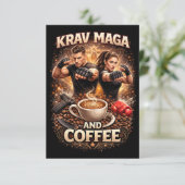 Krav Maga en koffie Bedankkaart (Staand voorkant)
