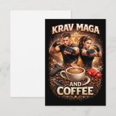 Krav Maga en koffie Bedankkaart (Voorkant / Achterkant)