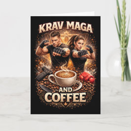 Krav Maga en koffie Feestdagen Kaart
