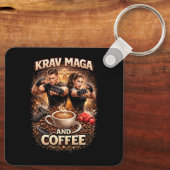 Krav Maga en Koffie Sleutelhanger (Achterkant)
